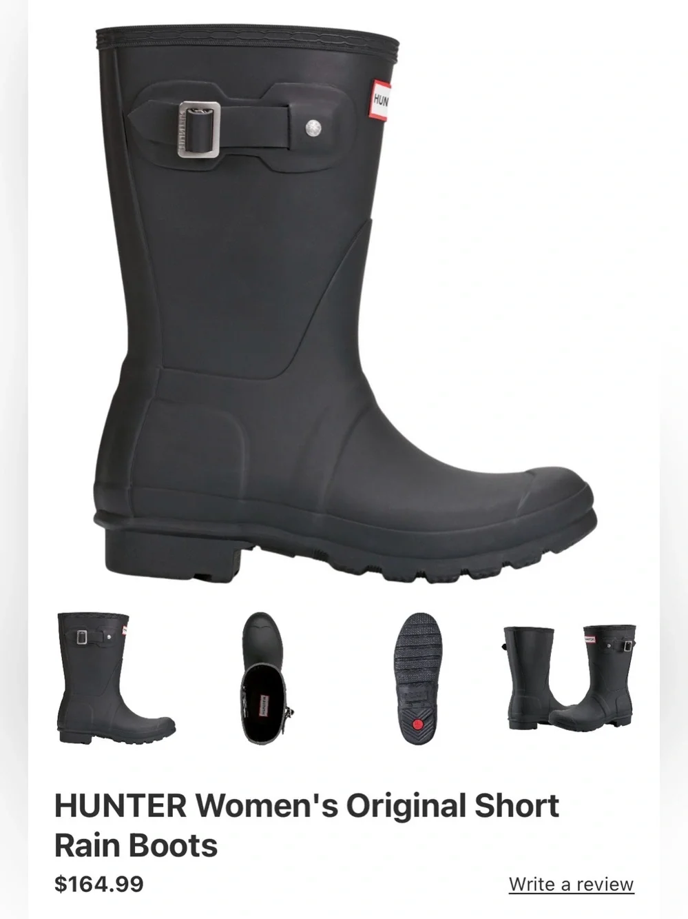 Hunter Women’s Original Short Rain Boots - Sz 8